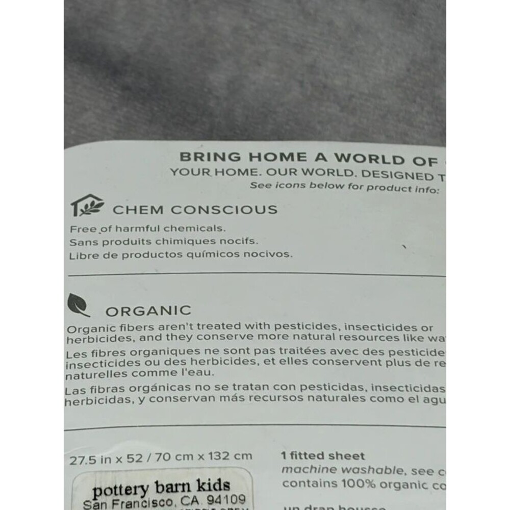 Finley organic crib fitted sheet pottery barn baby new in package read desc. - Picture 3 of 6